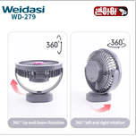 پنکه شارژی ویداسی WD-279 چراغ دار