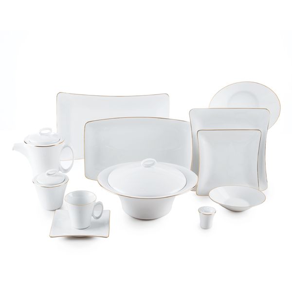 سرویس غذاخوری 97 پارچه چینی زرین سری وینچی الیسه مدل سمن درجه عالی