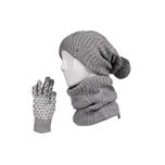 ست کلاه و شال گردن و دستکش بافتنی زنانه مدل MDSS-CH5296