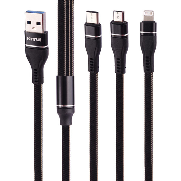 کابل 3 سر فست شارژ Nitu NT-UC038 3.1A 1.2m