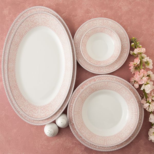 سرویس چینی 35 پارچه غذاخوری چینی زرین ایران طرح شهرزاد مدل ورونا درجه عالی