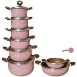 سرویس پخت و پز 14 پارچه هلنا طرح چدن مدل 55410