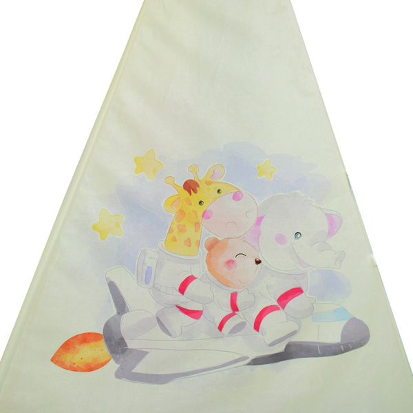 چادر بازی کودک مدل سرخپوستی طرح حیوانات PT525 به همراه کوسن