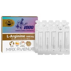 ویال ال آرژنین با طعم پرتقال مکس اونیو - 1000 میلی گرم بسته 10 عددی