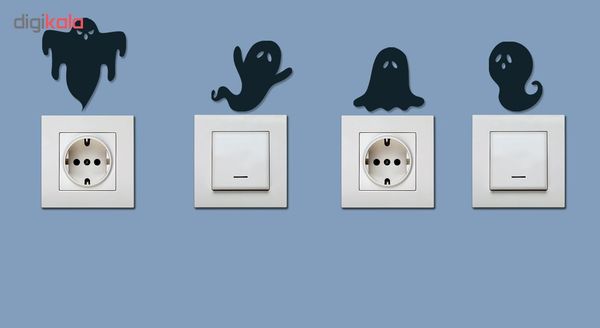 استیکر چوبی کلید و پریز طرح Casper مجموعه 4 عددی