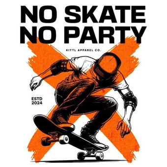 برچسب DTF یا استیکر حرارتی لباس مدل No Skate