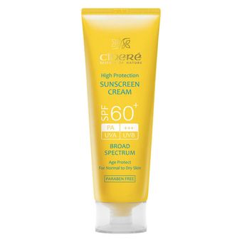 کرم ضد آفتاب بدون رنگ سینره، SPF60، مدل اولترا،تاریخ تولید 1404/03،پوست معمولی و خشک، محافظت کننده در برابر اشعه UVA و UVB