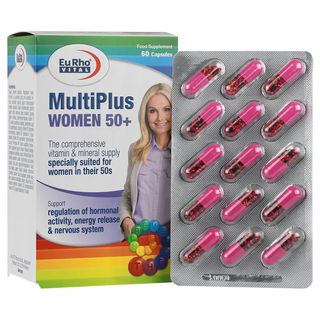 کپسول مولتی پلاس بانوان مثبت 50 یوروویتال بسته 60 عددی*102