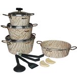 سرویس قابلمه و تابه گرانیتی 12 پارچه ماموت مدل سنگی