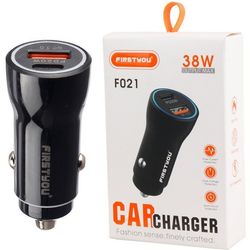شارژر فندکی Firstyou مدل F021 | دو پورت USB-C با فناوری QC3.0 و PD 20W | Firstyou F021 Car Charger