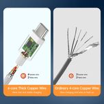 کابل تبدیل USB به USB-C نیبیوا مدل Fast 120 طول 1 متر