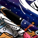 پوستر پارچه ای فیانی مدل بک دراپ فضانورد کد F131