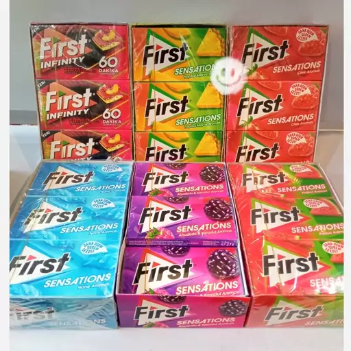 آدامس فرست ترکیه (First ) در طعمهای متنوع و خوشمزه بسته ی 12 عددی