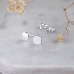 گوشواره نقره زنانه مدل مینیمال مجموعه سه عددی