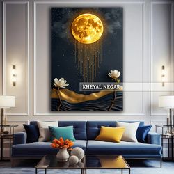 تابلو شگفت‌انگیز شب و ماهِ درخشان _ کد O46