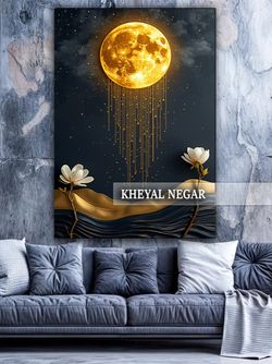 تابلو شگفت‌انگیز شب و ماهِ درخشان _ کد O46