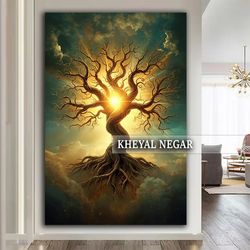 تابلو هنری درخت زندگی در آفتاب درخشان _ کد: O50