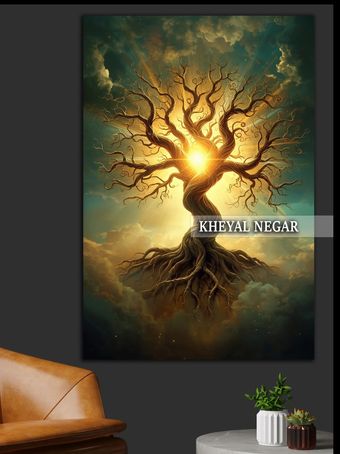 تابلو هنری درخت زندگی در آفتاب درخشان _ کد: O50