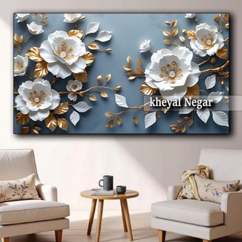 تابلو هنری مدرن گل‌های مگنولیا با طراحی مدرن _ O56