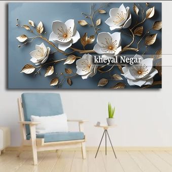 تابلو عکس مدرن  گل‌های مگنولیا با طراحی خاص و زیبا _ O59
