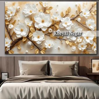 تابلو خاص هنری  گل‌های مگنولیا و با طراحی زیبا _ O64