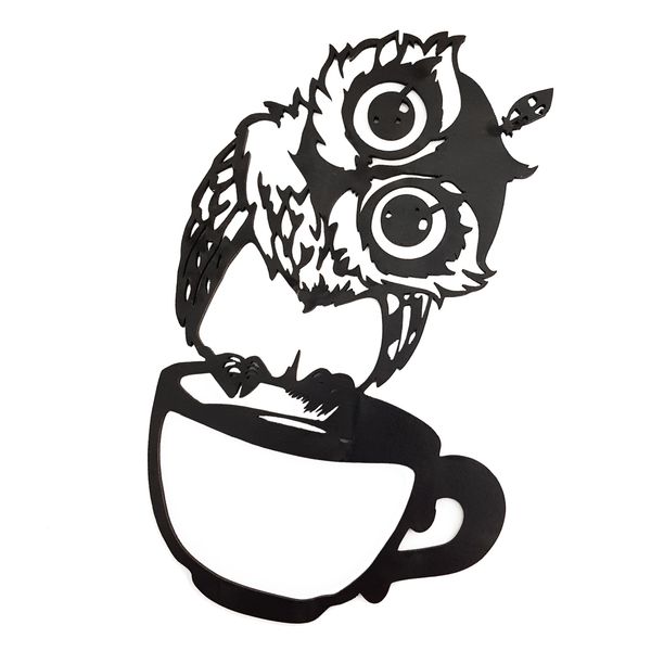 استیکر طرح جغد و لیوان قهوه مدل coffee boof