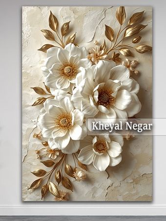 تابلو هنری گل‌های زیبا و طراحی مدرن _ کد: O75