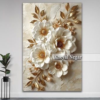 تابلو هنری گل‌های زیبا و طراحی مدرن _ کد: O75
