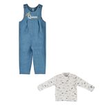 ست تی‌شرت آستین بلند و سرهمی دخترانه مدل MDSS-CH6512