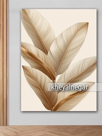 تابلو عکس برگ های کرمی رنگ _ کد o96