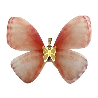 آویز گردنبند طلا 18 عیار زنانه گالری صادقی طرح پروانه پارچه ای کد 31