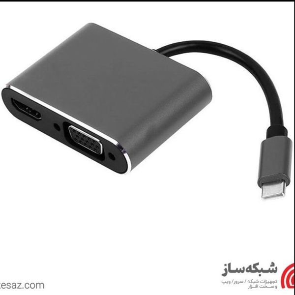 تبدیل TYPE-C به DTECH VGA + HDMI 4K