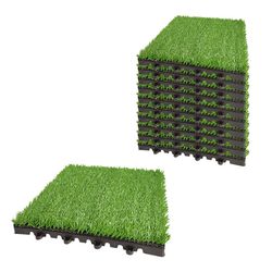 کفپوش مدل تایل چمن مصنوعی نسترن سایز 30x30 سانتی متر بسته 11 عددی