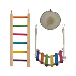 اسباب بازی پرندگان مجموعه 3 عددی (نردبان ، پل و نشیمن کالباسی)