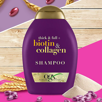 شامپو بیوتین و کلاژن او جی ایکس (OGX) اصل – ضد ریزش و ضخیم کننده مو 385 میل OGX Thick & Full Biotin & Collagen Shampoo 385m