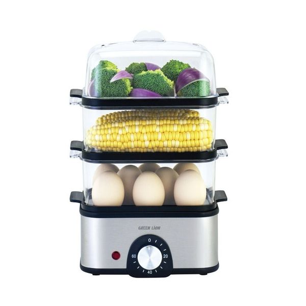 بخارپز و تخم مرغ پز گرین لاین 3Tier 500W