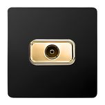 پریز آنتن صنایع آسیا الکتریک مدل کریستال BLK-GLD