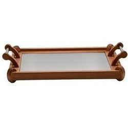 سینی کروپ ست چوب استیل طرح گندم سیلور 4002