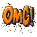 برچسب حرارتی و اتویی تیشرت و لباس مدل OMG
