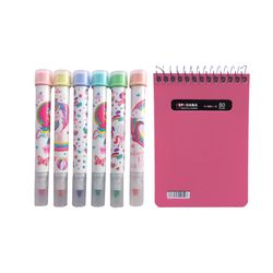 دفتر یادداشت 80 برگ اسپادانا به همراه ماژیک علامت گذار مدل مهردار بسته 7 عددی