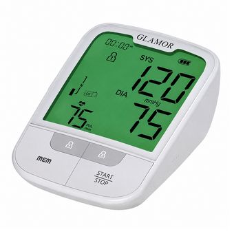 فشارسنج بازویی دیجیتال گلامور مدل DBP-6181 با دو کاف سایز کوچک و بزرگ، تکنولوژی MDI، تشخیص آریتمی، اعلان صوتی فارسی، حافظه 300 ع