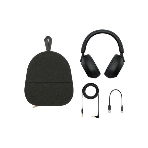 هدفون بیسیم سونی مدل WH-1000XM5 با نویز کنسلینگ فعال (ANC)، درگاه شارژ USB Type-C، دارای 4 میکروفون با فناوری Beamforming، پشتی