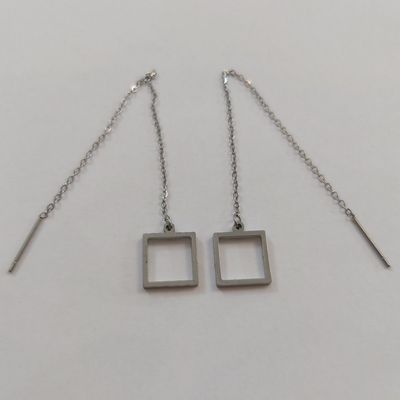 گوشواره زنانه مدل بخیه طرح مربع کد shape118