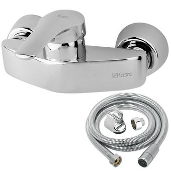 شیر سرویس بهداشتی کسری مدل سزار  کروم به همراه شلنگ توالت