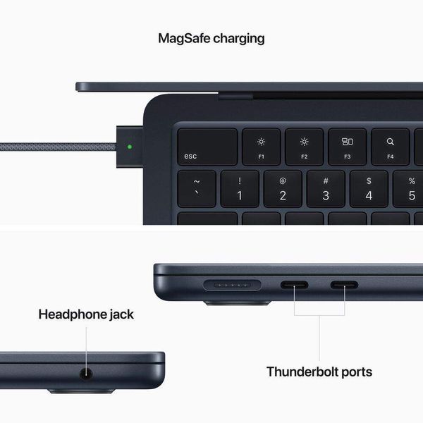 لپ تاپ 13.6 اینچی اپل مدل MacBook Air MC7X4 2022 LLA-M2-16GB RAM-256GB SSD