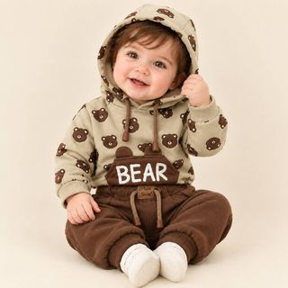 ست هودی و شلوار نوزادی طرح bear  مدل BS2-3000