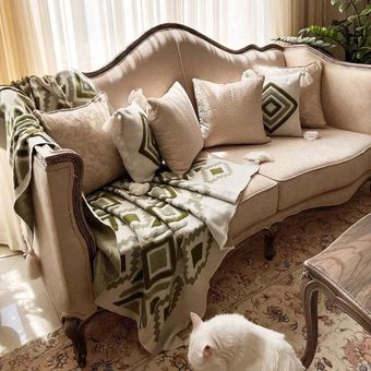 شال مبل و تخت مدل پانچدوزی سایز 142×175 سانتیمتر
