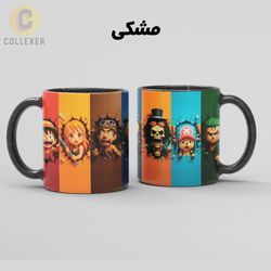 ماگ انیمه وان پیس (One Piece) کد 13 (سفید ، مشکی ، حرارتی)