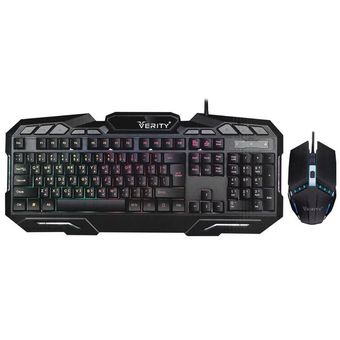 کیبورد و ماوس گیمینگ وریتی مدل V-KB6126GCW، نورپردازی LED RGB