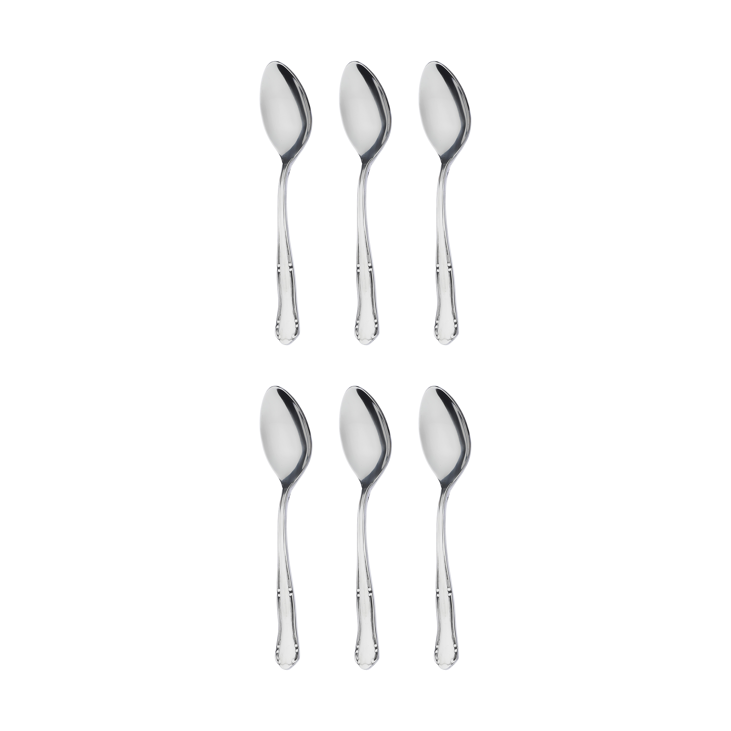 قاشق چای خوری صنایع استیل ایران مدل والنتینا بسته 6 عددی